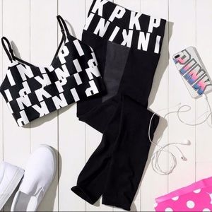 VS PINK logo leggings & bralette